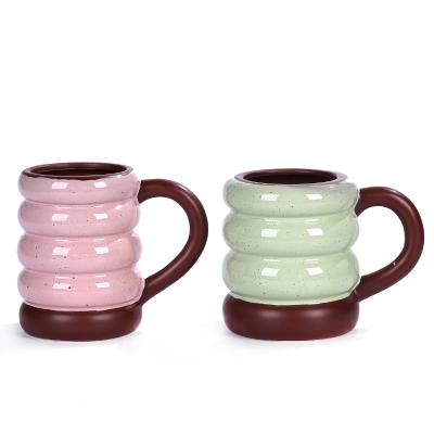 2023 spring Ceramic doughunt tire coffee mug thumbnail