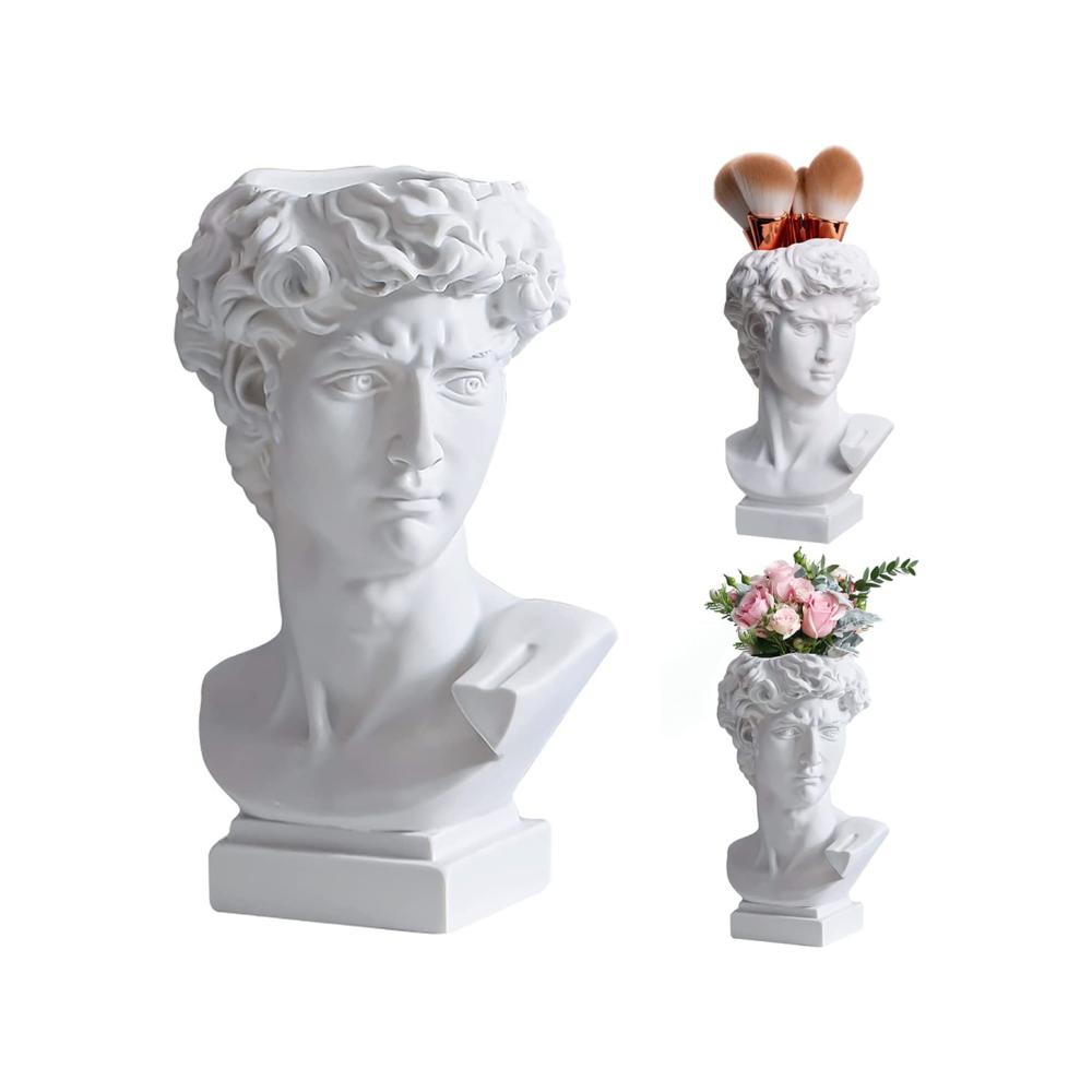 3D Greek Statue Sculpture David Resin Flower Vase