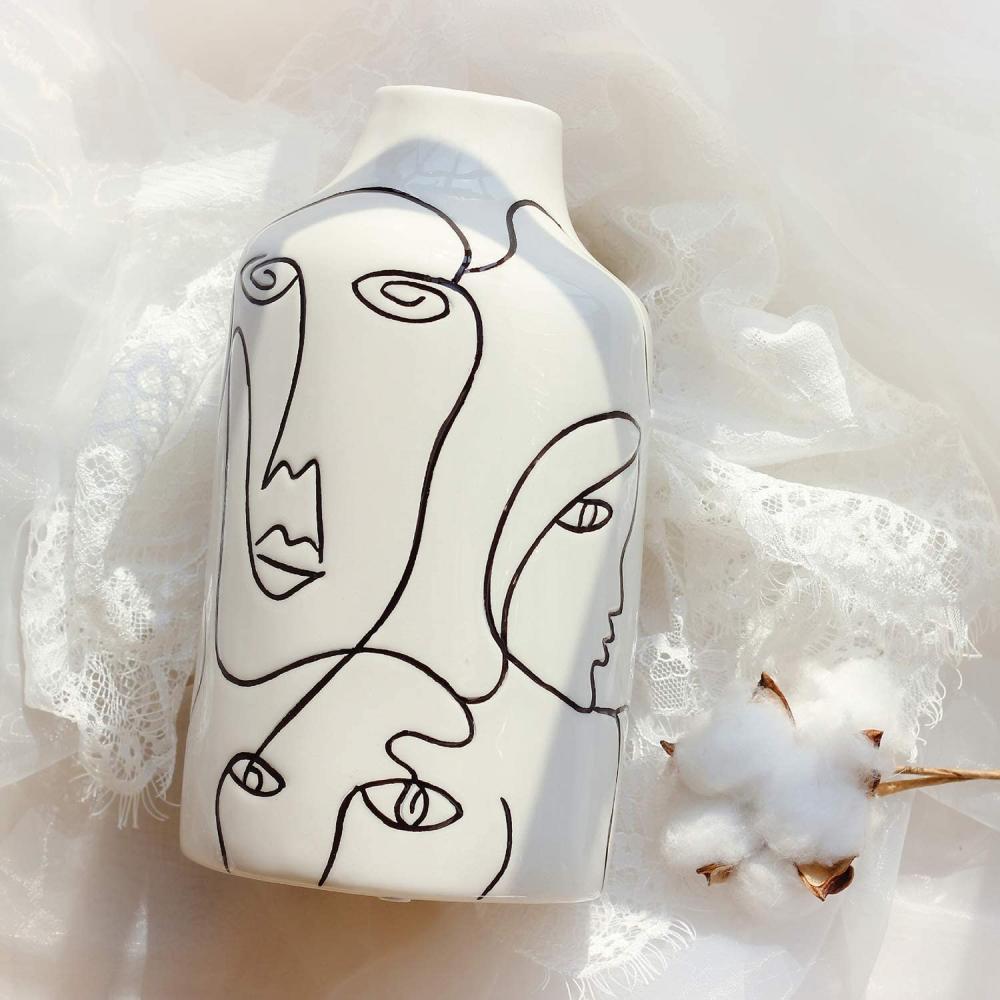 Ceramic porcelain Vase face Design Decorative Flower Vase picture 4