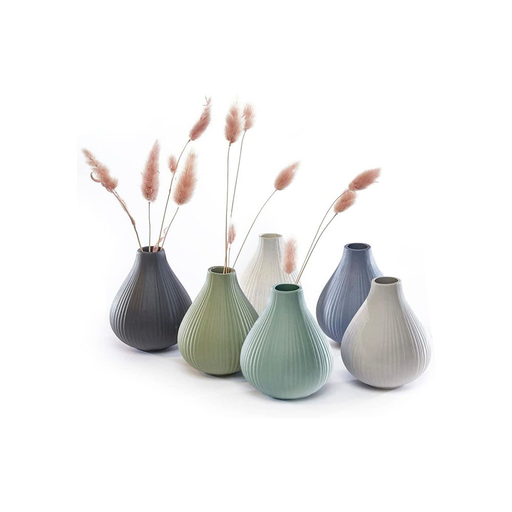 White Small Ceramic Bud Vases Bulk For Wedding