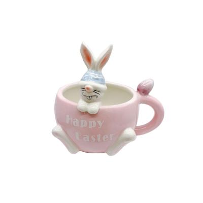 animal cartoon ceramic coffee rabbit bunny easter mug thumbnail
