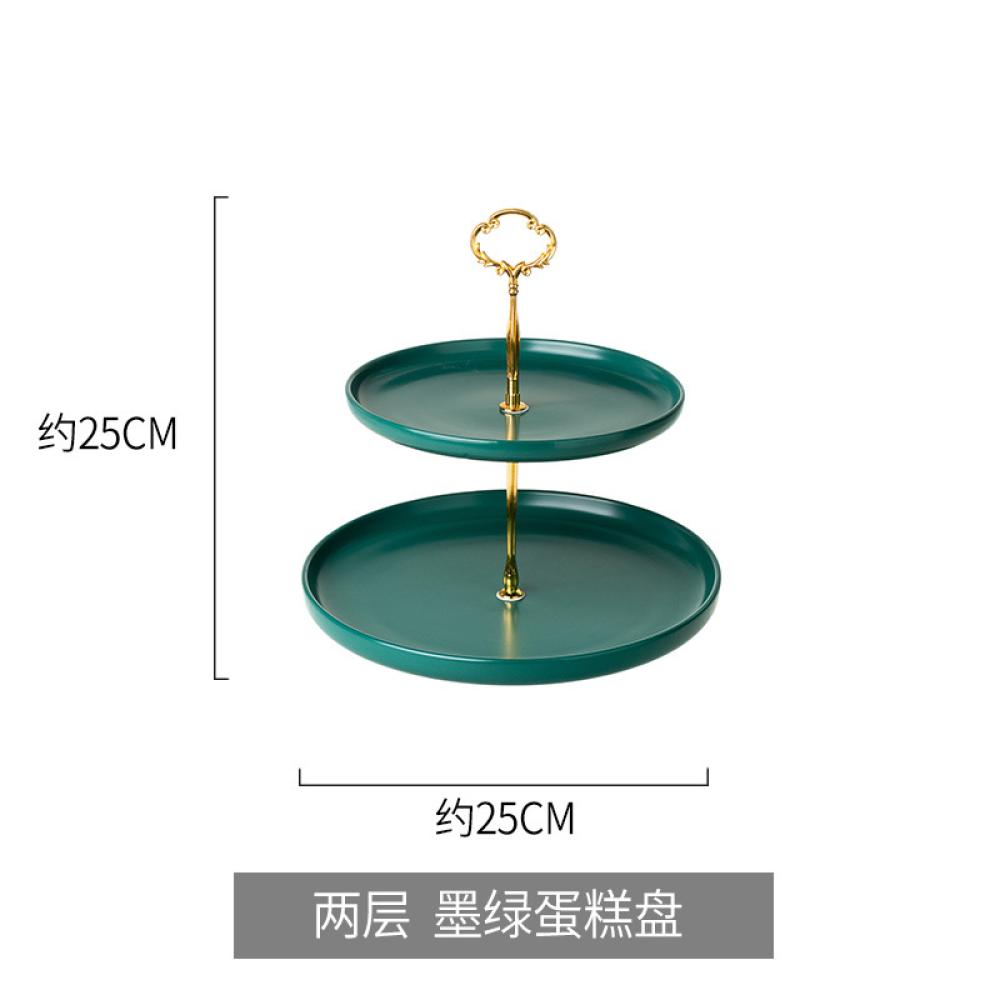 New Factory Custom luxury ceramic porcelain two three layer cake plate