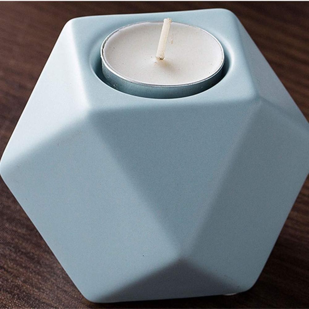 Small Mini Ceramic geometric tea light candle holder picture 3