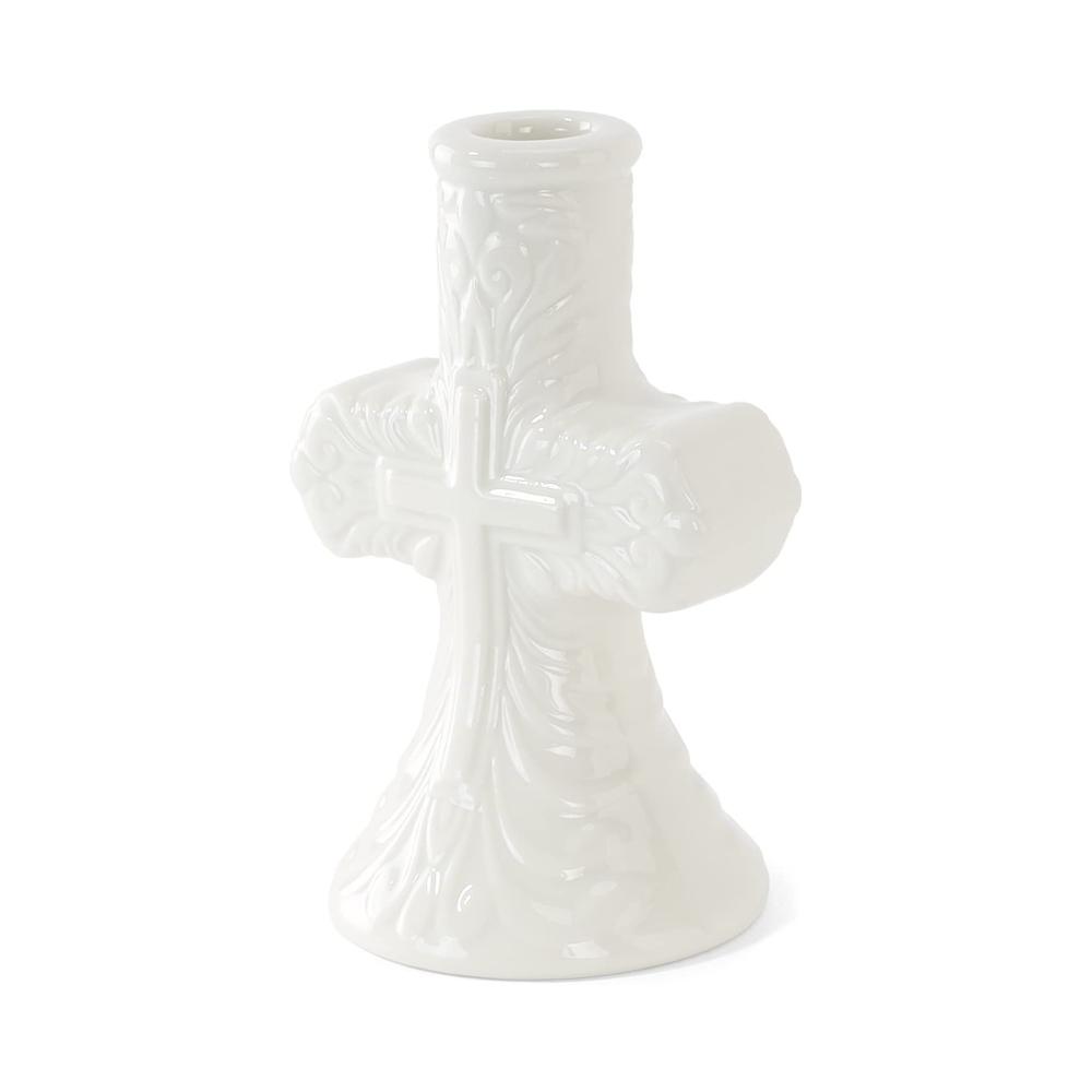 Cross Christmas Taper ceramic Candle Holder picture 2