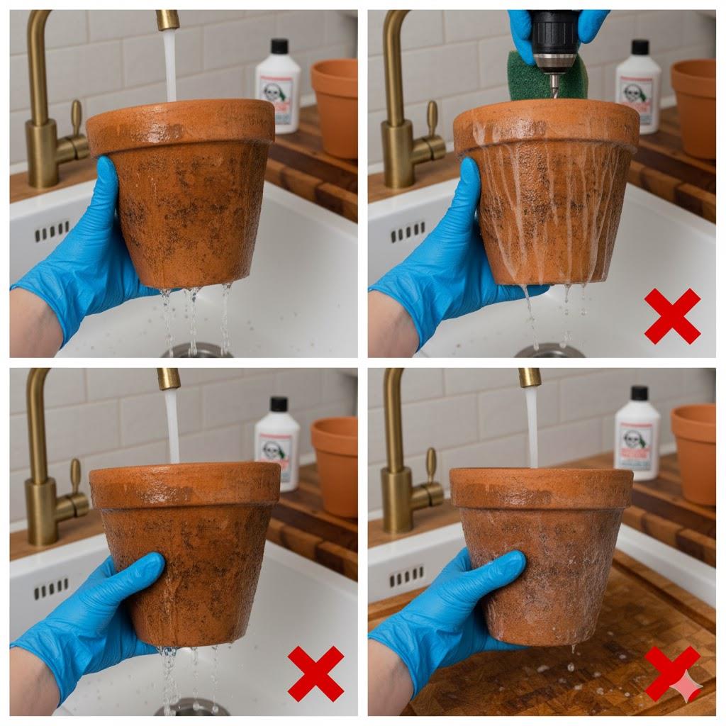 Rinse to Clear Vinegar and Loose Particles