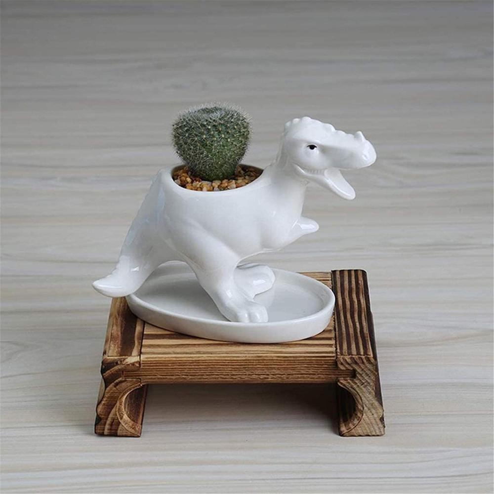 new Factory Custom ceramic dinosaur planter pot picture 2