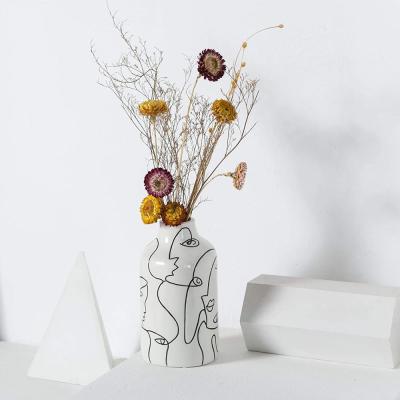 Ceramic porcelain Vase face Design Decorative Flower Vase picture 2