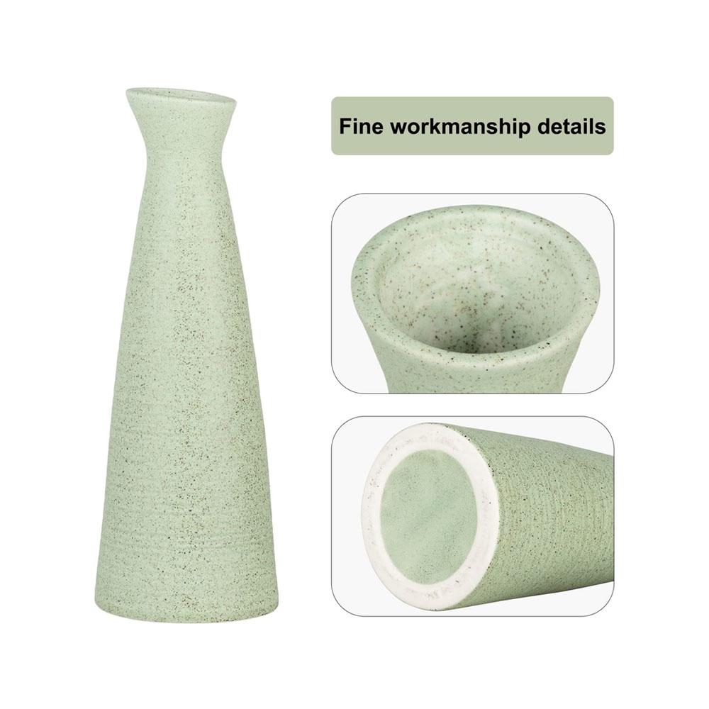 olive dark sage lime green ceramic flower vase picture 4