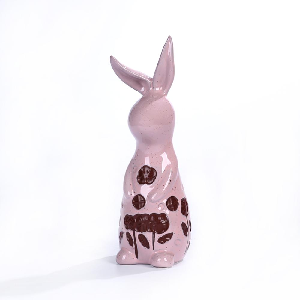 2023 spring ceramic easter bunny figurine for home decor