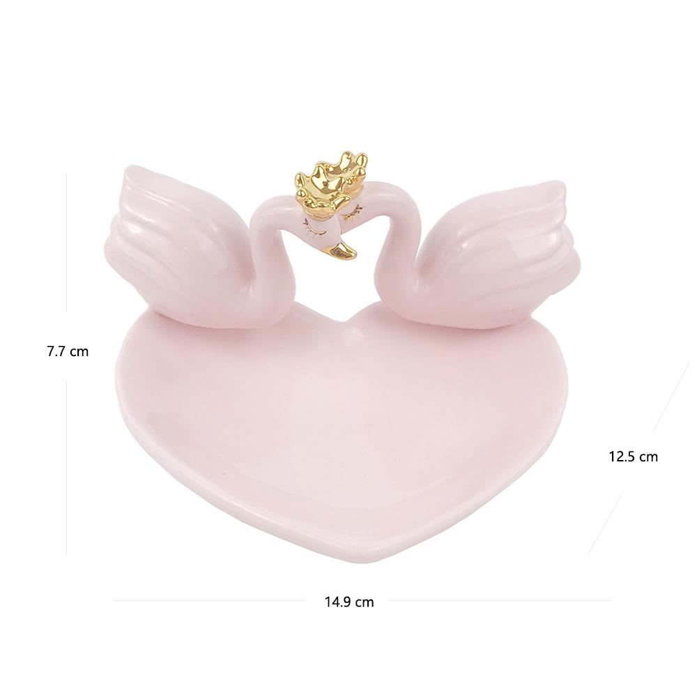 swan heart ceramic jewelry dish tray ring holder picture 2