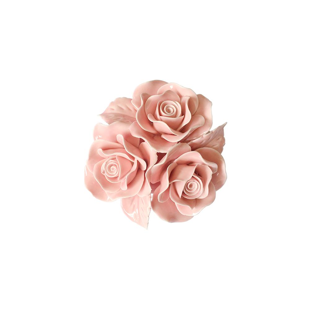 3D Luxury Ceramic Artificial Rose Flower Sculpture