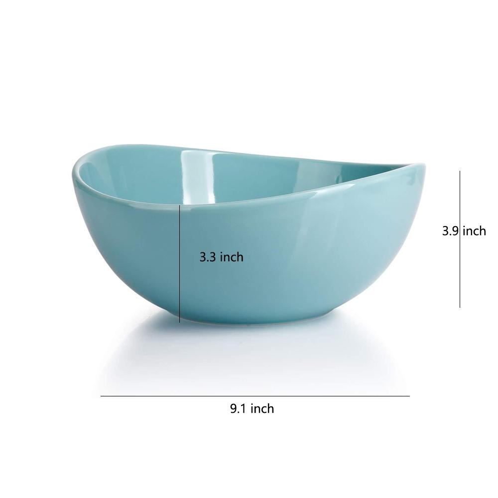 Red Blue Heath Porcelain Cereal Salad Popcorn Bowl picture 4