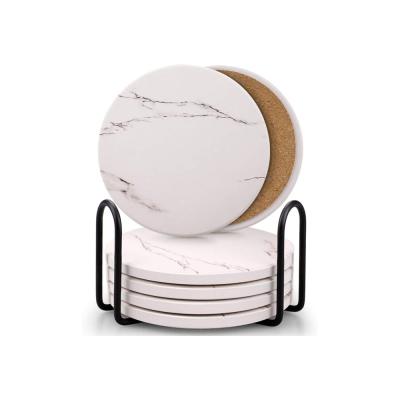 round modern customized ceramic best drink absorbent coaster thumbnail