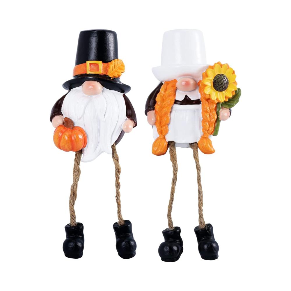 Thanksgiving Gnome Resin Pilgrim Figurines