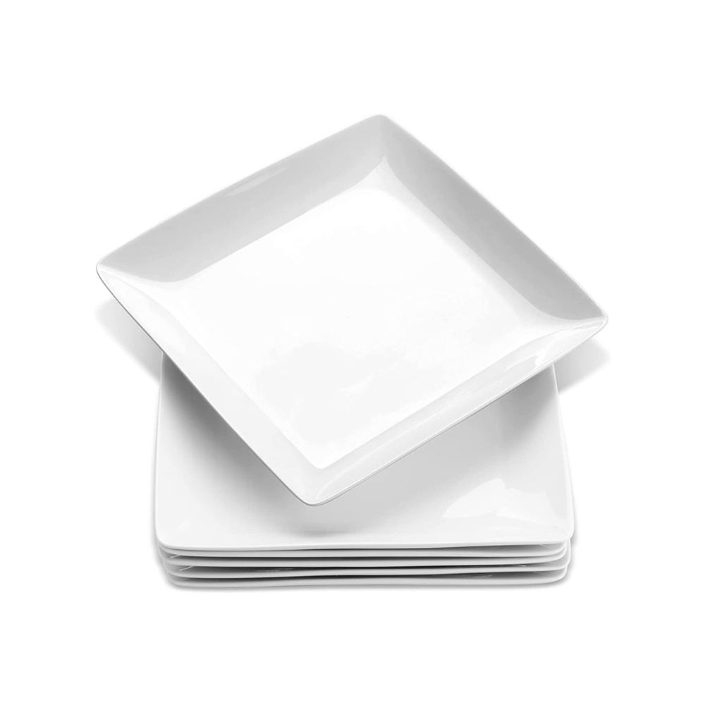 White Square Ceramic Dinner Plate