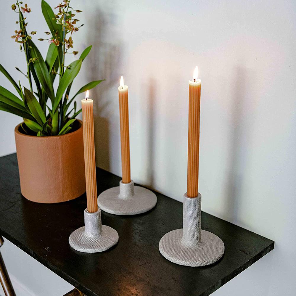 black white ceramic taper candlestick candle holder bulk picture 3
