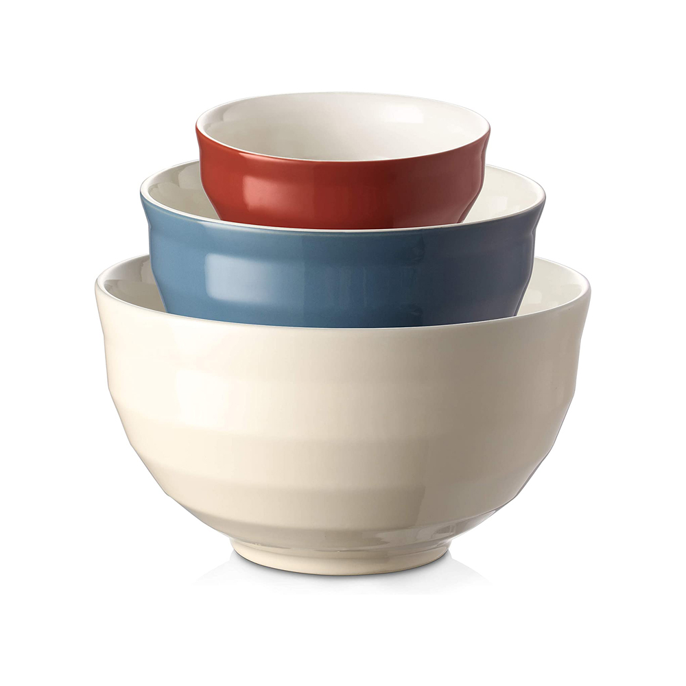 Extra Large Pottery Stoneware Ceramic Salad Mixing Bowls