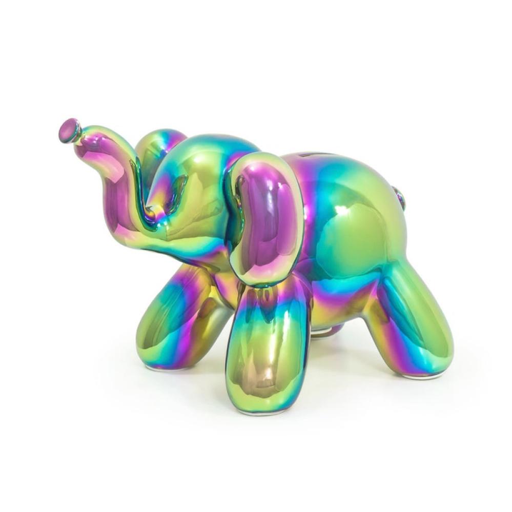 Electroplate Cool Colorful Elephant Ceramic Piggy Bank