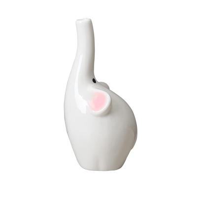 shaped Ceramic Elephant Flower Vase For Home Decor thumbnail