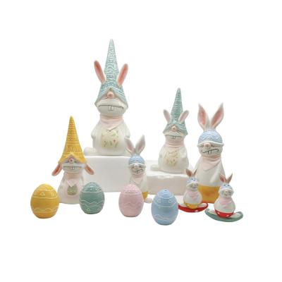 new Factory ceramic rabbit happy easter bunny for home decoration