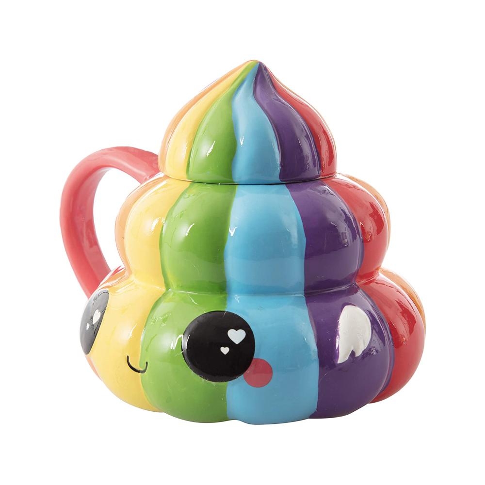 Poop Swirl Desig Emoji Ceramic Rainbow Coffee Mug picture 4