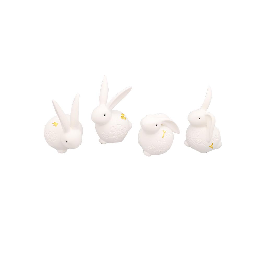 small ceramic porcelain easter bunny rabbit figurines statue picture 1