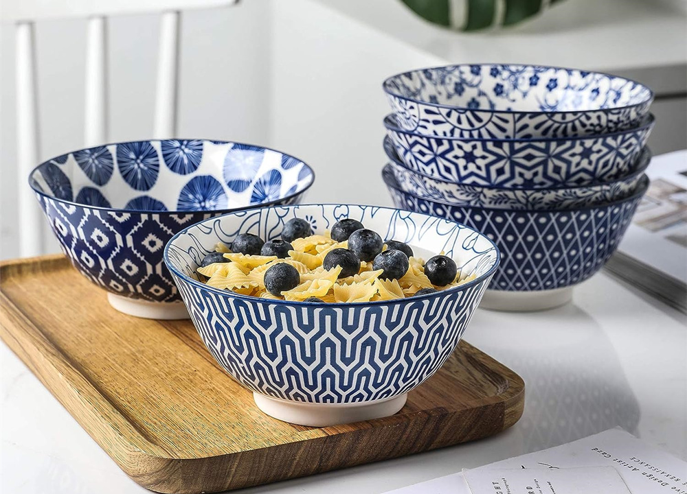 blue and white bowl