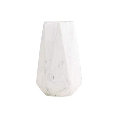 White Ceramic Table Centerpieces Marble Printed Flower Vase picture 1