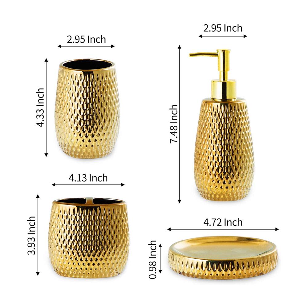 Ceramic Gold Bathroom Accessories Set picture 5