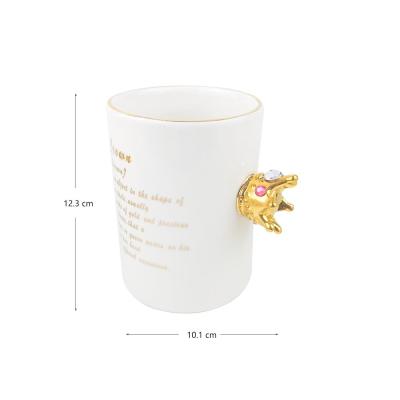 Creative Luxury Pottery Coffee Gold Rim Crown Mug picture 2