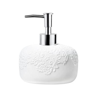 refillable embossed relief ceramic shampoo and conditioner bottles thumbnail