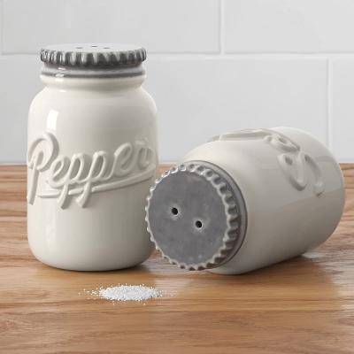 White unique Ceramic vintage salt and pepper shakers picture 3