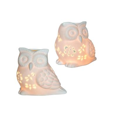 DIY cute cartoon ceramic owl shaped candle holder thumbnail