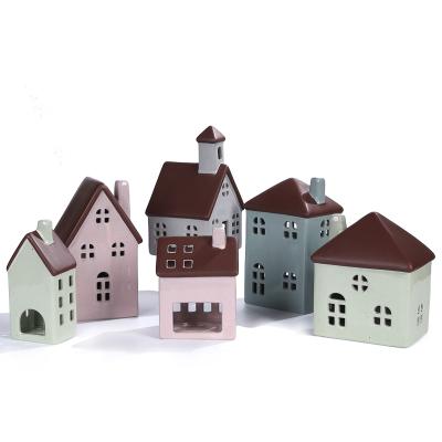 2023 spring ceramic village house candle holder picture 1