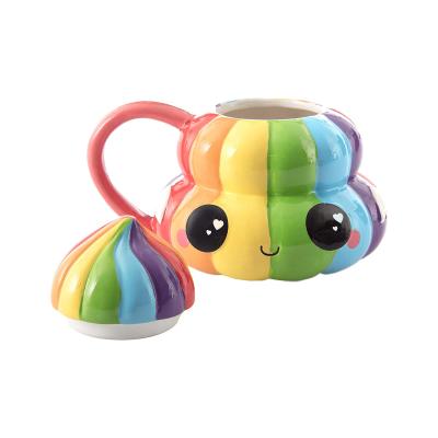 Poop Swirl Desig Emoji Ceramic Rainbow Coffee Mug picture 2