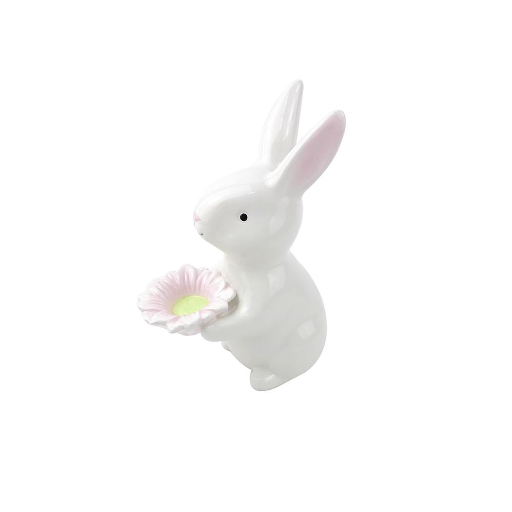 New Factory Custom white ceramic easter bunny rabbit picture 2
