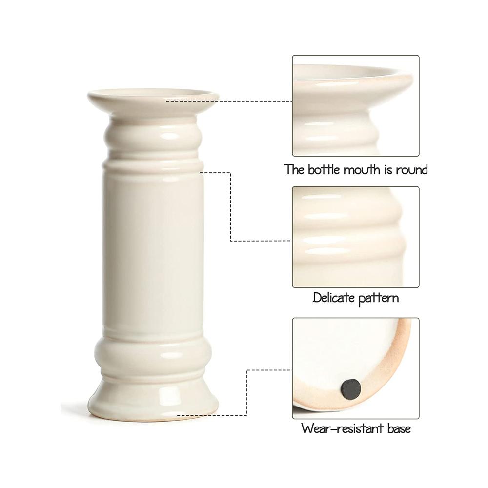 wholesale Custom Ceramic Pillar pedestal stand candle holder picture 2
