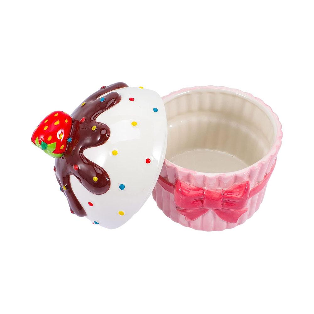 Hand Painted Ceramic Cupcake Cookie Jar