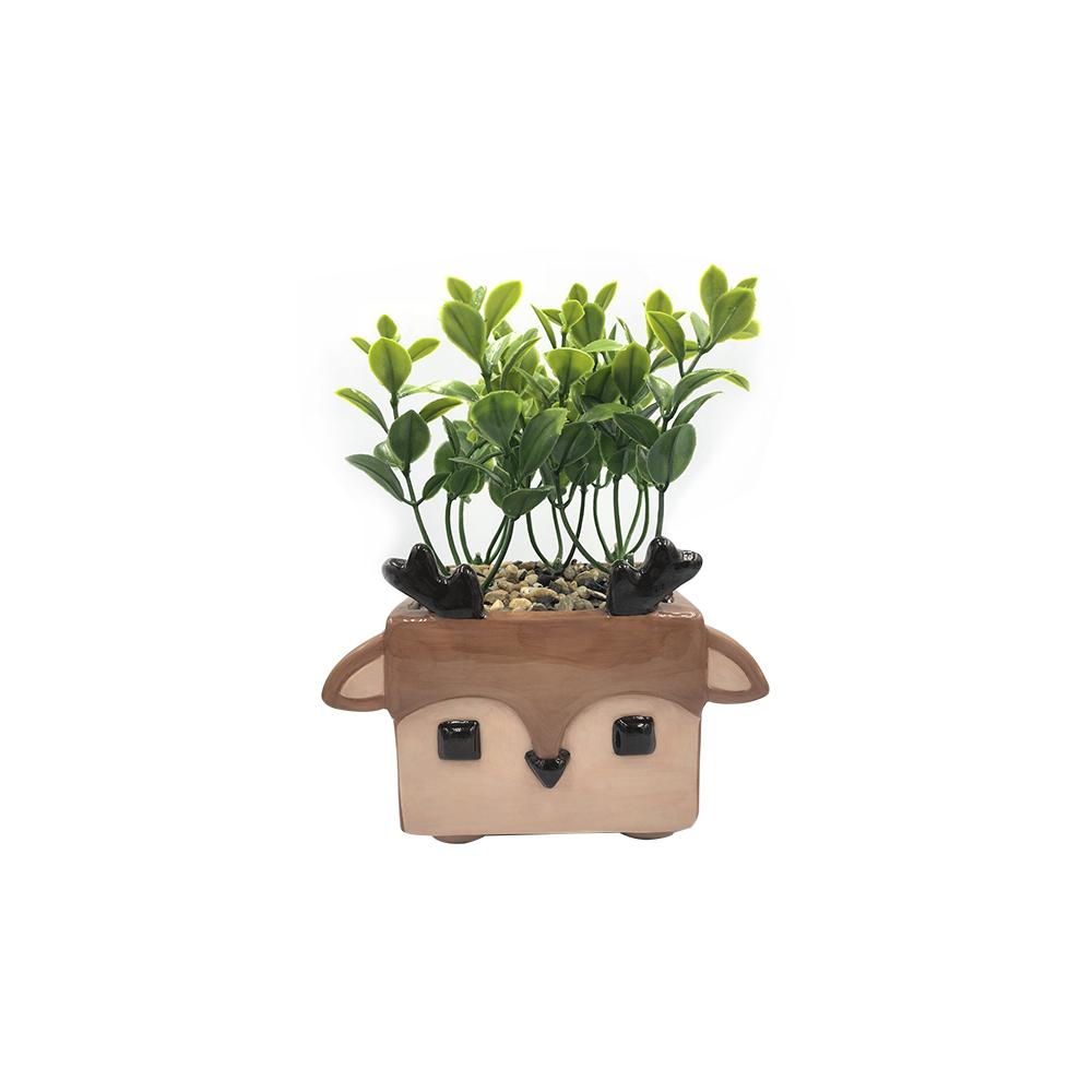 Reindeer Deer Ceramic Succulent Planter Plant Pot