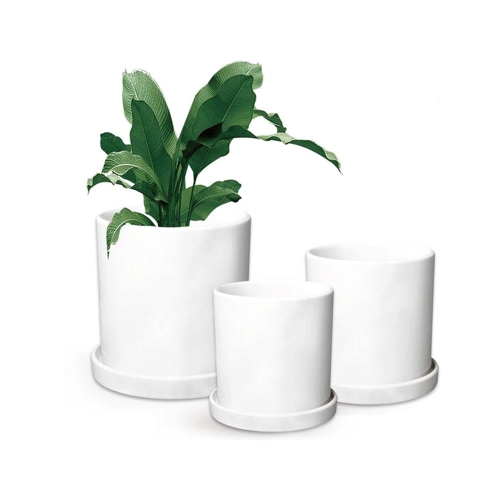 cheap large modern white ceramic garden plant flower pot