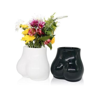 woman female bum shaped flower ceramic Body vase thumbnail