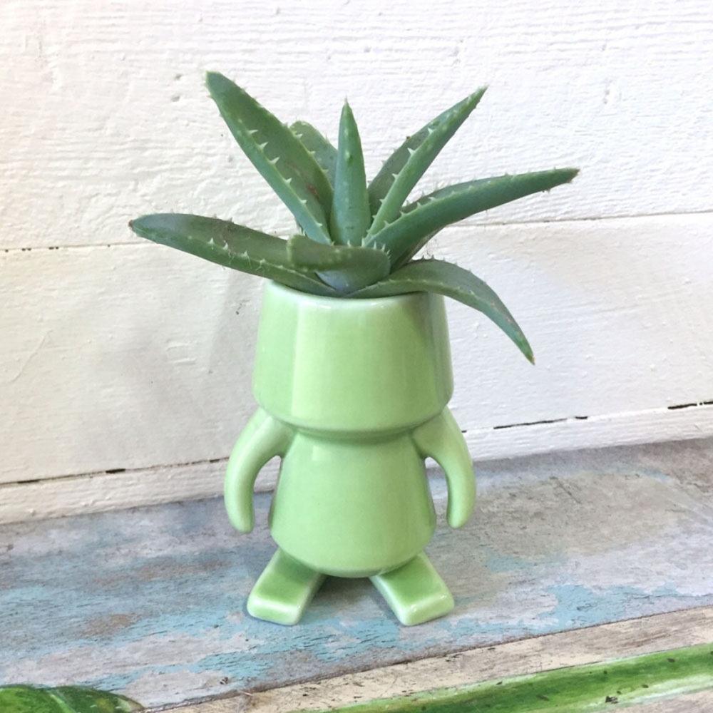 creative ceramic robot planter plant flower pot picture 4