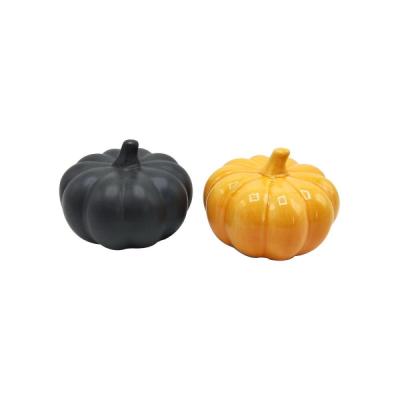 black ceramic pumpkin figurines thumbnail