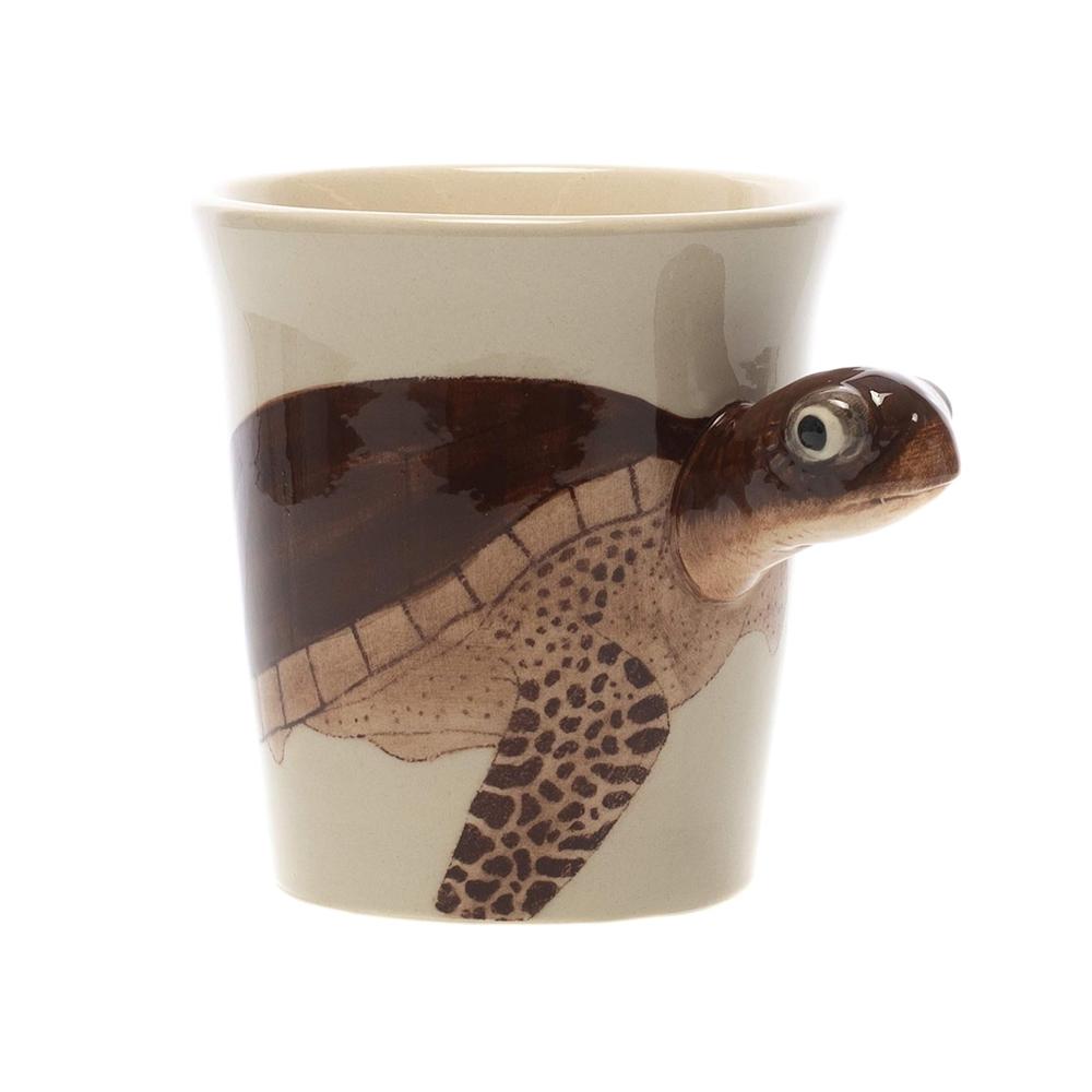 Hand Painted Ceramic Hot Chocolate Turtle Mug