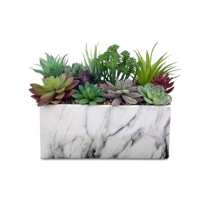 marble ceramic flower artificial planter plant in pot picture 1