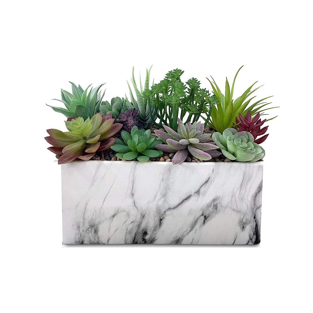 Marble Ceramic Flower Artificial Planter Plant In Pot