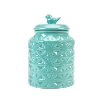 bird shape ceramic canister cookie jars with lid thumbnail