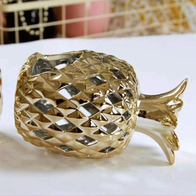 Wholesale Custom Gold Ceramic Pineapple Candle Holder picture 2