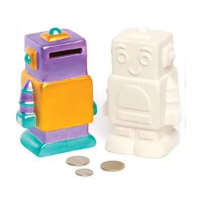 ceramic robot shaped piggy bank money box thumbnail