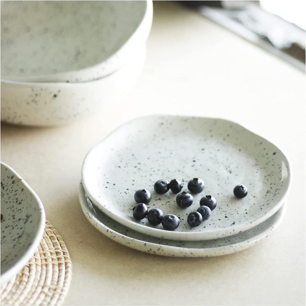 Custom handmade speckled clay stoneware ceramic dish plate picture 2
